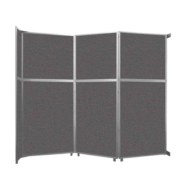 Versare Operable Wall Folding Room Divider 11'9" x 10'3/4" Charcoal Gray Fabric 1070307-1 - main